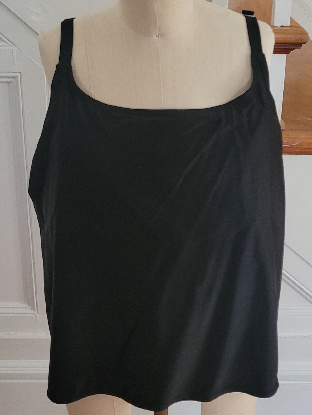 BASIC EDITIONS Black Tankini Size 24W